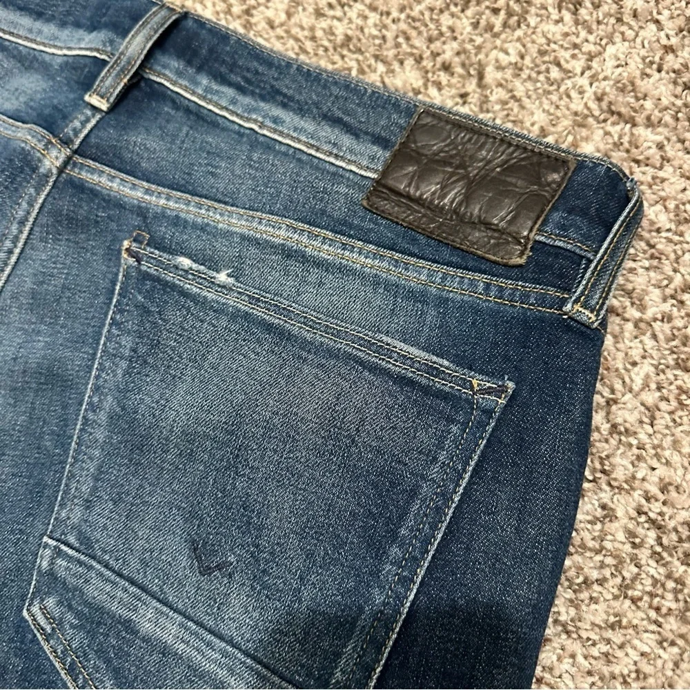 Hudson Men’s Blake Slim Straight Dark Blue Jeans, Size 38x28
